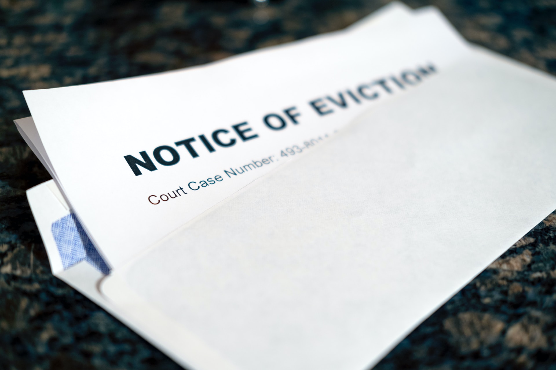 A notice of eviction